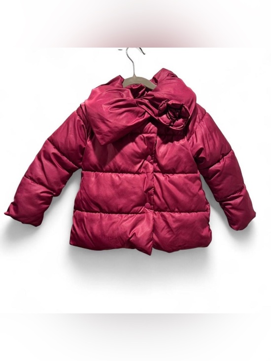 Old Navy Other - Old Navy Girls Berry-Red Puffer Jacket with Decorative Bow Collar